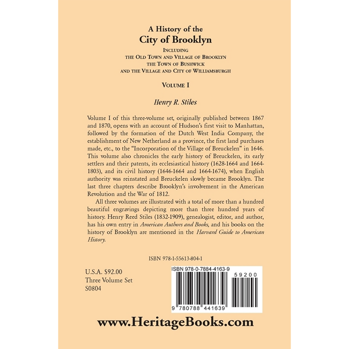 A History of the City of Brooklyn [New York] volume 1 back cover