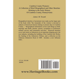 Cambria County Pioneers: A Collection of Brief Biographical and Other Sketches Relating to the Early History of Cambria County, Pennsylvania back cover
