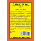 Cherokee Claims for Transportation and Subsistence, Special File 154: Volume 1 back cover
