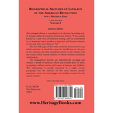Biographical Sketches of Loyalists of the American Revolution, with a Historical Essay, Volume 1 back cover