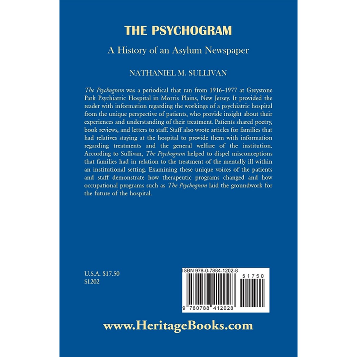 The Psychogram, A History of an Asylum Newspaper back cover