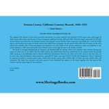Sonoma County, California Cemetery Records, 1846-1921: Third Edition back cover