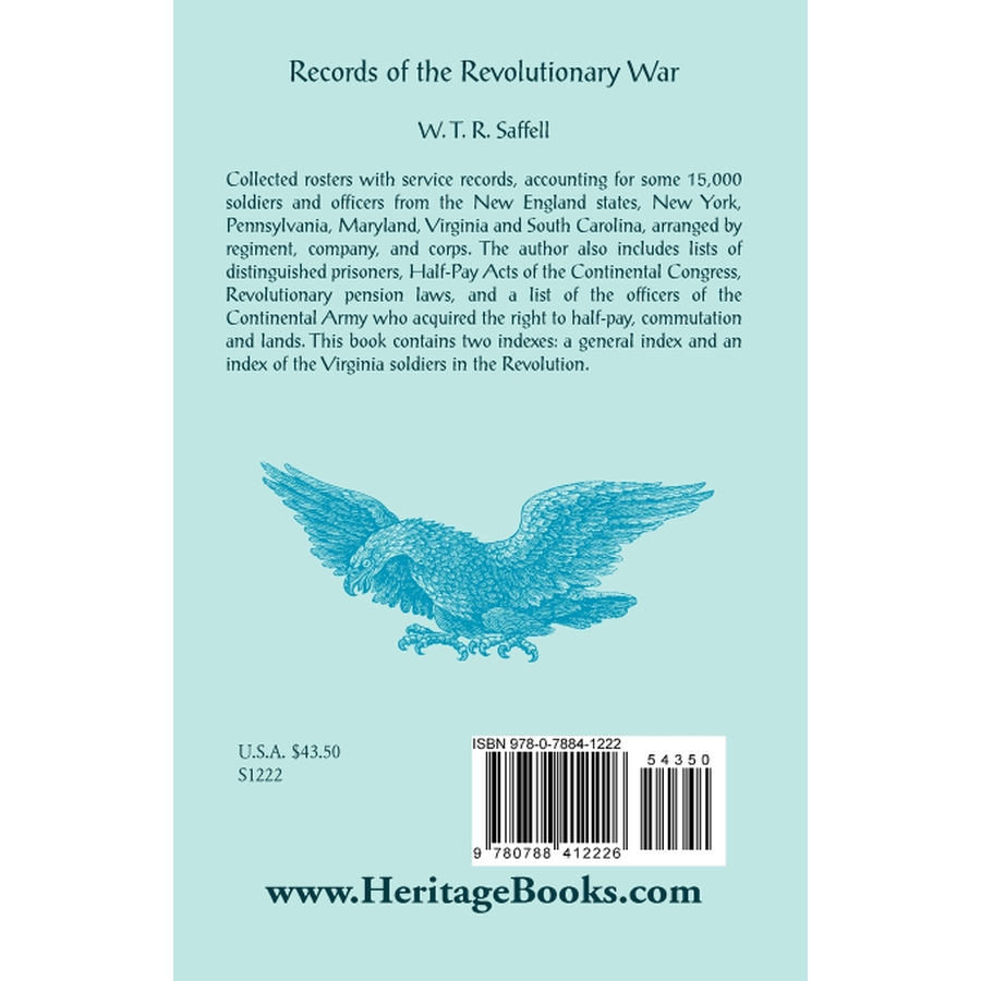 back cover of Records of the Revolutionary War