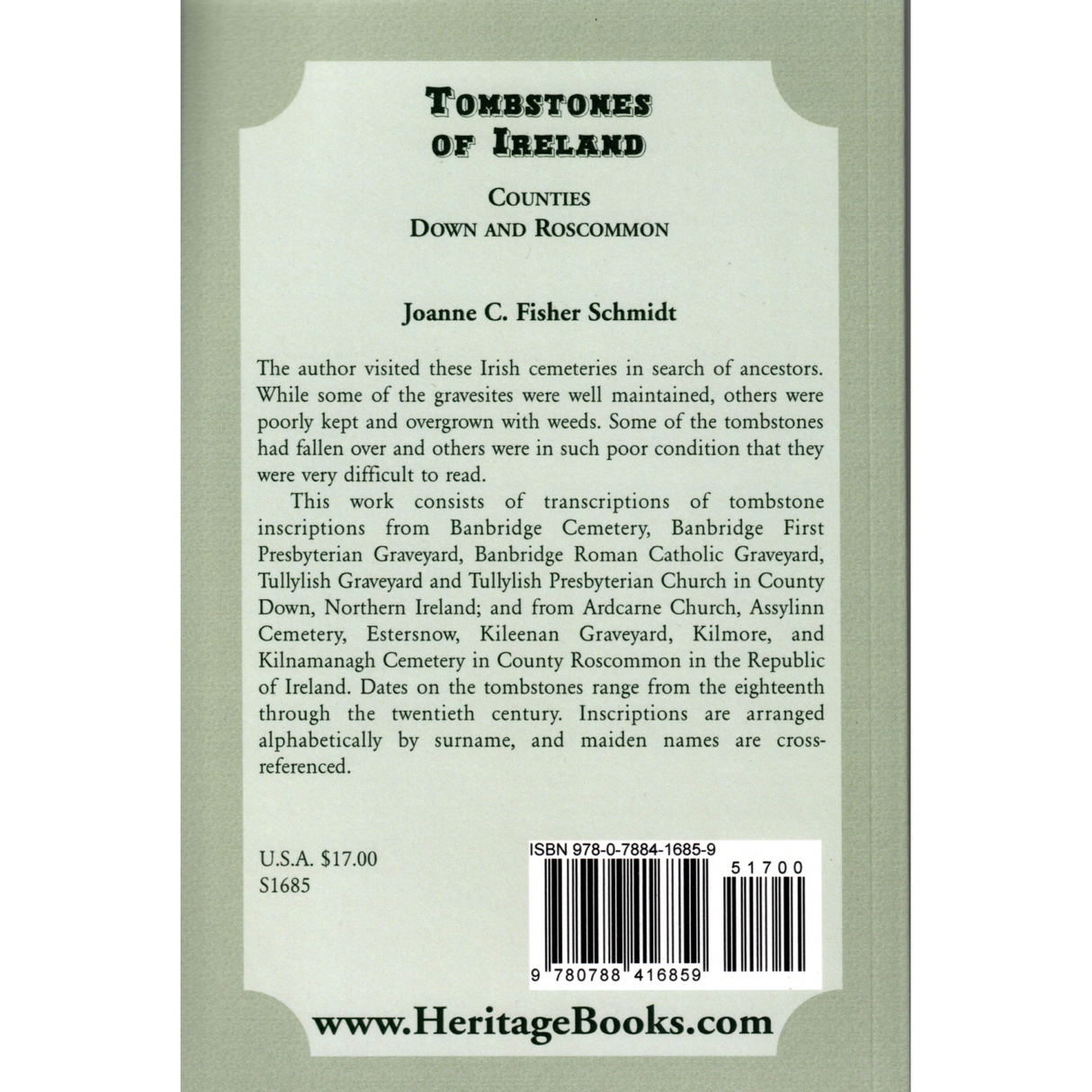 Tombstones of Ireland: Counties Down and Roscommon back cover