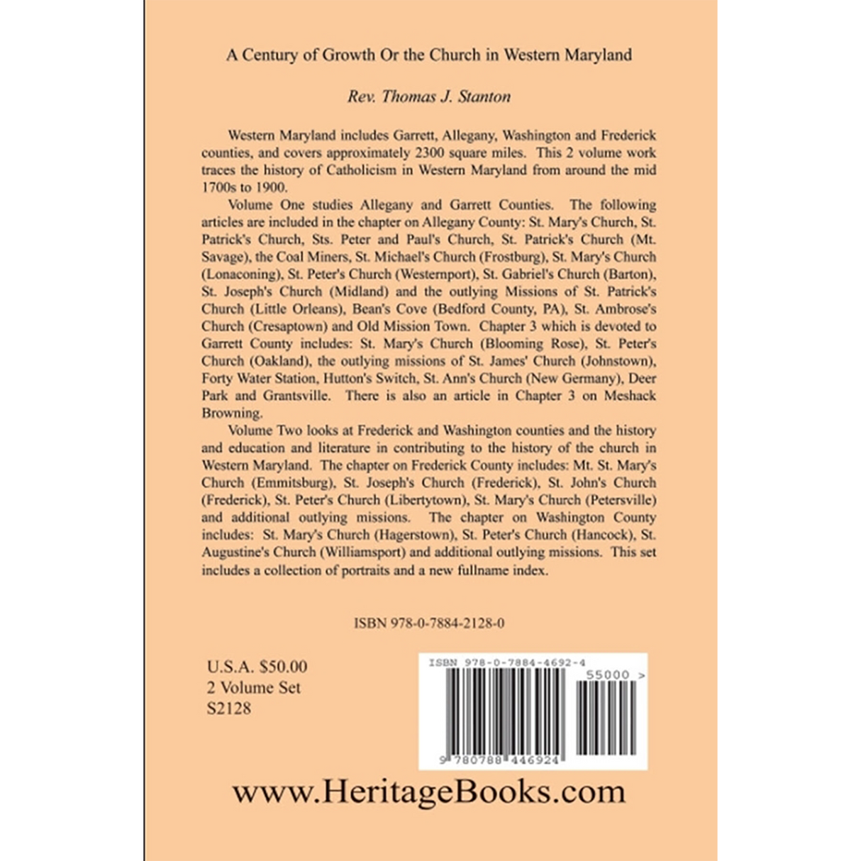 A Century of Growth, or The History of the Church in Western Maryland Volume 1 back