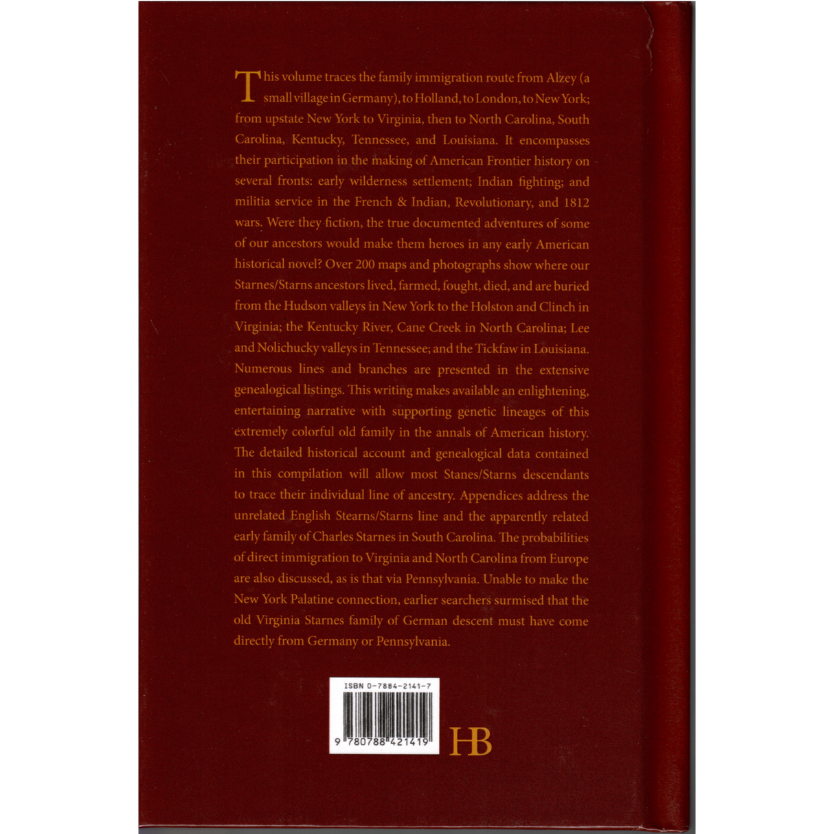 Of Them That Left a Name Behind: A History of the Starnes Family back cover