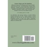 Eastern Maine and the Rebellion: being an account of the principal local events in eastern Maine during the war back cover