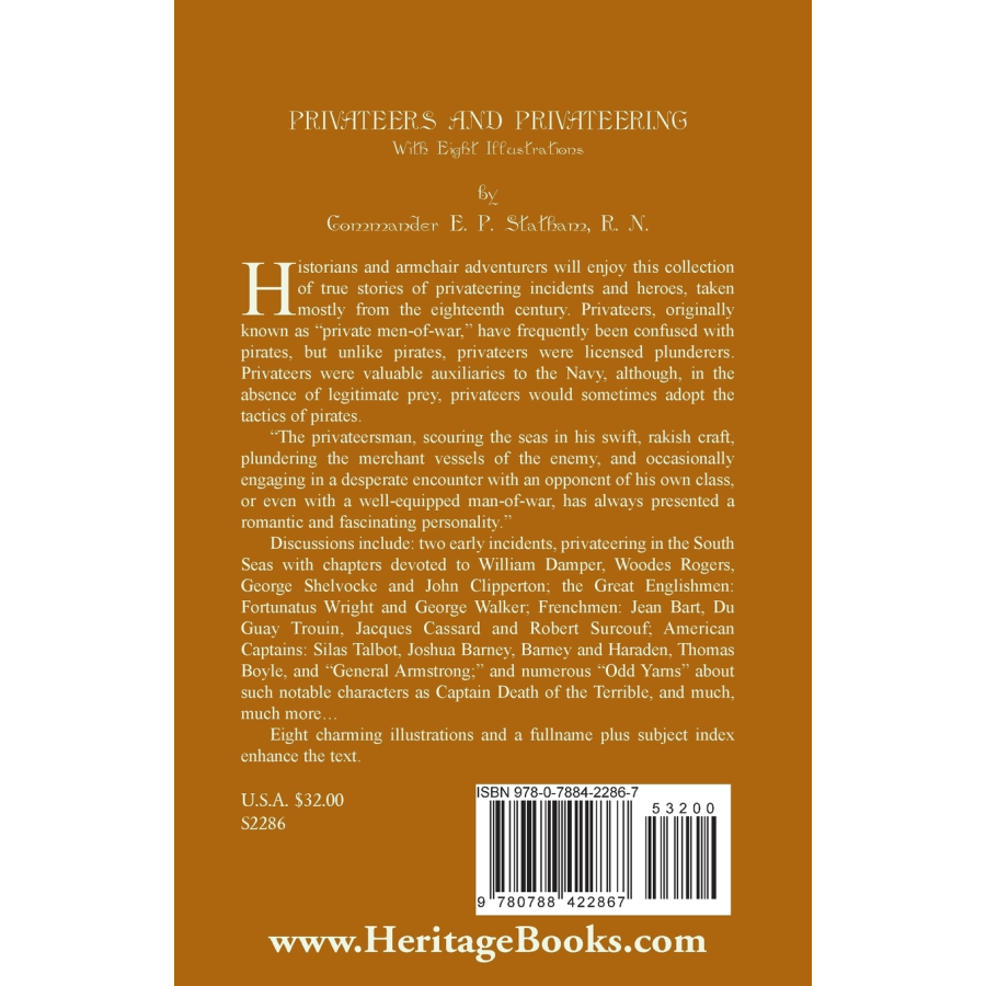 Privateers and Privateering with Eight Illustrations back cover