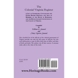 The Colonial Virginia Register back cover