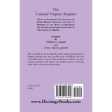 The Colonial Virginia Register back cover