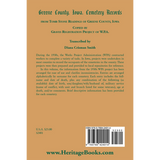 Greene County, Iowa Cemetery Records from Tomb Stone Readings of Greene County, Iowa back cover