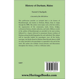 History of Durham, Maine back cover