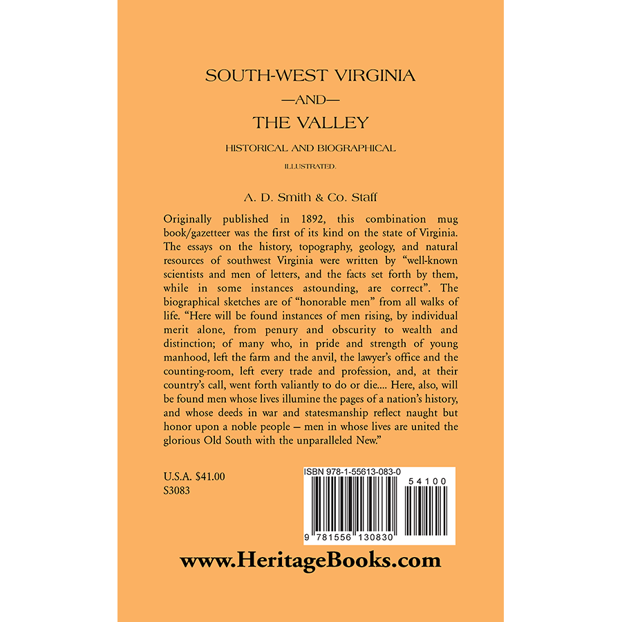 Southwest Virginia and the Valley back cover