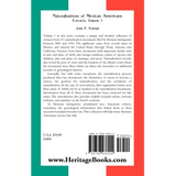 Naturalizations of Mexican Americans: Extracts, Volume 1 back cover