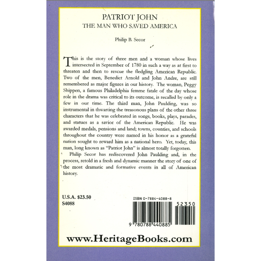 Patriot John: The Man Who Saved America back cover