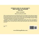Superior Court of Law and Equity, Mero District of Tennessee, 1810-1813, Middle Tennessee back cover