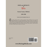 Index and Abstracts of Wills, Sonoma County, California: 1850-1900 back cover
