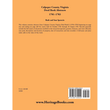 Culpeper County, Virginia Deed Book Abstracts 1781-1783 back cover