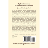 The Pig Iron Aristocracy, The Triumph of American Protectionism back cover