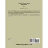Caroline County, Virginia Order Book Abstracts 1773 back cover
