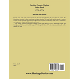 Caroline County, Virginia Order Book Abstracts 1773-1774 back cover