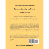 Index to Vital Data in Local Newspapers of Sonoma County, California, Volume 8: 1907-1909 back cover