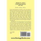 Abstracts of Wills, Carroll County, Maryland, 1837-1852 back cover
