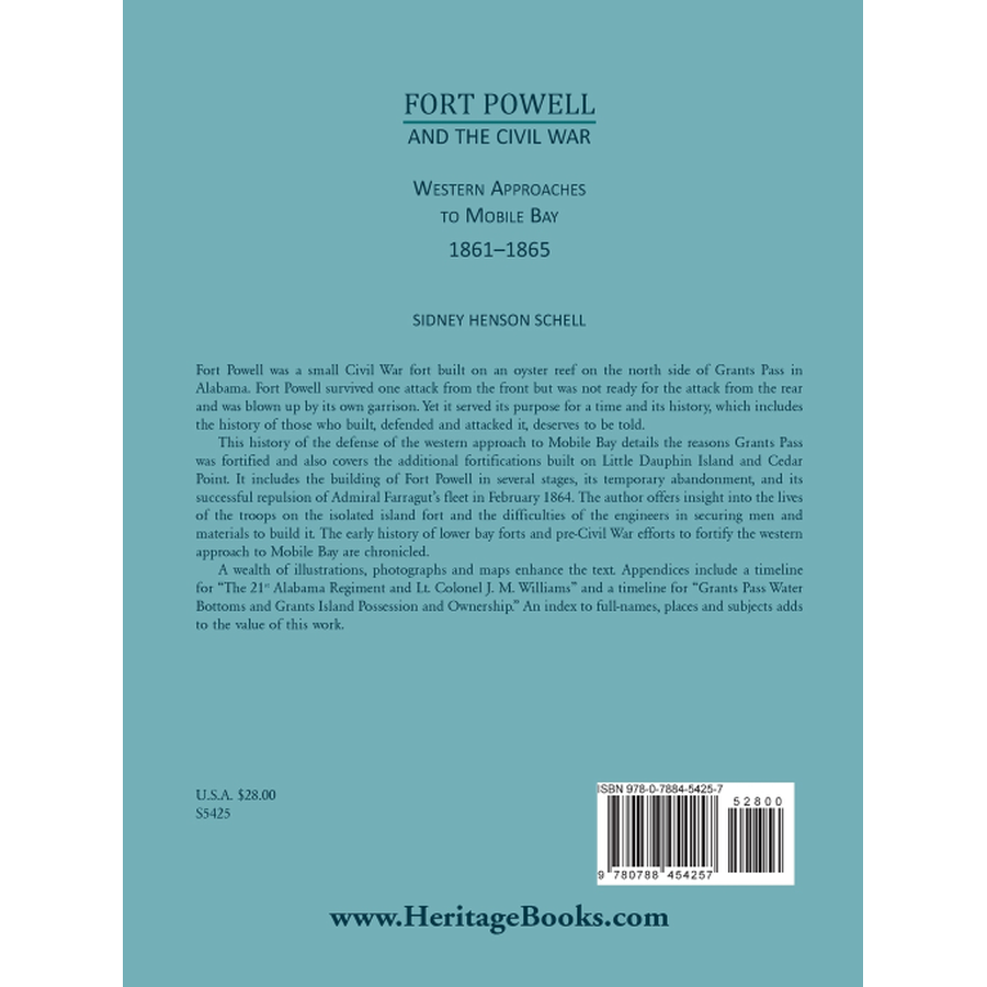 back cover of Fort Powell and the Civil War: Western Approaches to Mobile Bay, 1861-1865