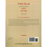 Probate Records, Sonoma County, California, Index for 1847 to 1959, Volume 1 back cover