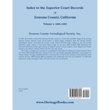 Index to the Superior Court Records of Sonoma County, California, 1880-1889 back cover