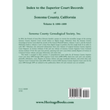 Index to the Superior Court Records of Sonoma County, California: 1890-1899 back cover