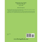 Richmond County, Virginia Deed Book Abstracts, 1721-1725 back cover