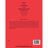 Abstracts of the Inventories of the Prerogative Court of Maryland, 1772-1774, Libers 110-118 back cover
