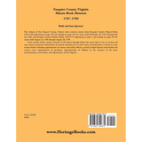 Fauquier County, Virginia Minute Book Abstracts 1767-1769 back cover