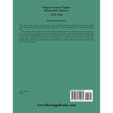 Fauquier County, Virginia Minute Book Abstracts 1764-1766 back cover