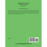 Culpeper County, Virginia Deed Book Abstracts 1778-1779 back cover