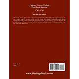 Culpeper County, Virginia Deed Book Abstracts 1785-1786 back cover