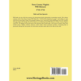 Essex County, Virginia Will Book Abstracts 1743-1744 back cover