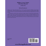 Middlesex County, Virginia Order Book Abstracts, 1710-1712 back cover