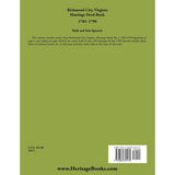 Richmond City, Virginia Hustings Deed Book Abstracts, 1782-1790 back cover