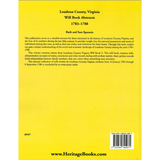 Loudoun County, Virginia Will Book Abstracts, 1783-1788 back cover