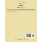 Culpeper County, Virginia Will Book, 1803-1809 back cover