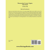 Westmoreland County, Virginia Order Book Abstracts 1716-1718 back cover