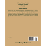 Richmond County, Virginia Order Book Abstracts, 1721-1722 back cover