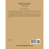 Richmond County, Virginia Order Book Abstracts, 1721-1722 back cover