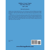 Middlesex County, Virginia Order Book Abstracts, 1697-1700 back cover