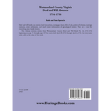 Westmoreland County, Virginia Deed and Will Book Abstracts 1754-1756 back cover