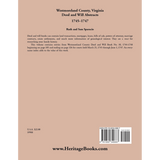 Westmoreland County, Virginia Deed and Will Book Abstracts 1745-1747 back cover