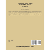 Westmoreland County, Virginia Deed and Will Book Abstracts 1732-1734 back cover