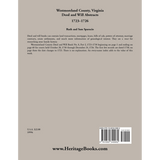 Westmoreland County, Virginia Deed and Will Book Abstracts 1723-1726 back cover